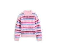 TOM TAILOR Mädchen 1048678 Kinder Cropped Strickpullover Mit Streifenmuster, 39107 - Multicolor Pink Blue Stripe, 104-110 EU