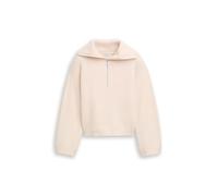 TOM TAILOR Mädchen 1048822 Kinder Cropped Troyer Strickpullover, 36991 - Soft Cream Beige, 128 EU
