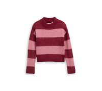 TOM TAILOR Mädchen 1048823 Kinder Cropped Strickpullover Mit Colour Blocking, 39109 - Burgundy Pink Block Stripe, 128 EU