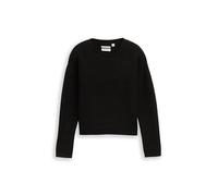 TOM TAILOR Mädchen 1048824 Kinder Cropped Strickpullover in Glitzer-Optik, 36423-Heavy Black, 152