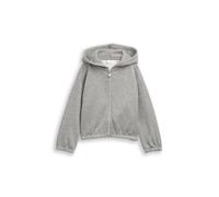 TOM TAILOR Mädchen 1049059 Kinder Cropped Hoodie Sweatjacke In Glitzer-Optik, 39298 - Grey Melange with Glitter, 92-98 EU