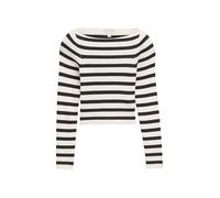 TOM TAILOR Mädchen 1049328 Kinder Cropped RIPP Pullover mit Streifenmuster, 32557-Off White Grey Stripe, 164