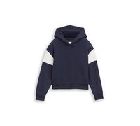 TOM TAILOR Mädchen Oversize Hoodie Sweatshirt mit Rückenprint, blau, Uni, Gr. 164