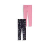 Leggings TOM TAILOR, Mädchen, Gr. 122, N-Gr, smooth rose, Web, Obermaterial: 95% Baumwolle, 5% Elasthan, unifarben mit Farbeinsätzen, körpernah lang, Hosen Leggings, 2er Pack unifarben und gepunktet,