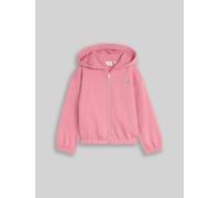 TOM TAILOR Mädchen Cropped Hoodie Sweatjacke mit Stickerei, rosa, Uni, Gr. 128/134