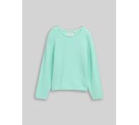 TOM TAILOR Mädchen Cropped Strickpullover mit Rundhalsausschnitt, grün, Uni, Gr. 116/122