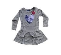 TOM TAILOR Mädchen Gestreiftes Kleid mit Artwork , blau, gestreift, 116/122
