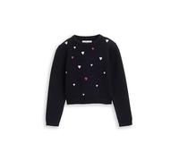 TOM TAILOR Mädchen Kinder Cropped Strickpullover mit Stickerei