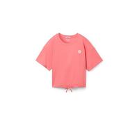 TOM TAILOR Mädchen Kinder Cropped T-Shirt mit Smily-Print & Kordelzug, 34611 - Dull Pink, 164