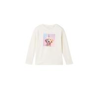 TOM TAILOR Mädchen Kinder Langarmshirt mit Foto-Print,12906 - Wool White, 92/98