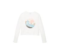 TOM TAILOR Mädchen Kinder Langarmshirt mit Print 1033892, Weiß, 164