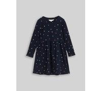 TOM TAILOR Mädchen Mini-Kleid mit Herz-Print, schwarz, Gemustert, Gr. 104/110