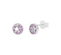 Paar Ohrstecker TOM TAILOR "Stern-Motiv", silberfarben, rosa, rosa, Ohrringe, Mädchen, 6mm, Silber 925 (Sterlingsilber), mit Zirkonia (synth.) (23167041-0) silberfarben, rosa, rosa