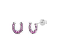 Tom Tailor Mädchen Ohrstecker 2101379 Hufeisen Silber 925 synth. Zirkonia pink