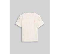 TOM TAILOR Mädchen Oversize T-Shirt mit Schleifen-Detail, weiß, Uni, Gr. 128/134