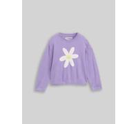 TOM TAILOR Mädchen Strickpullover mit Blumen-Motiv, lila, Uni, Gr. 116/122
