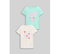 TOM TAILOR Mädchen T-Shirt im 2er-Pack, weiß, Uni, Gr. 128/134