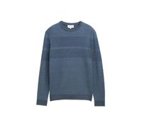 Tom Tailor - Melierter Pullover mit tonalen Blockstreifen blau - Gr. - XXXL