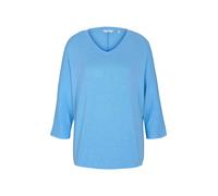 Tom Tailor - Meliertes Shirt mit elastischem Bund soft cloud blue melange - Gr. - M