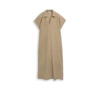Tom Tailor - Midi-Kleid mit Polokragen olive white structure - Gr. - 44