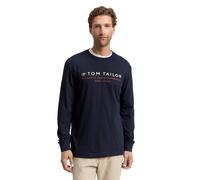 Tom Tailor Herren 1047769 Langarmshirt Mit Logo-Print, 10668 - Sky Captain Blue, M EU