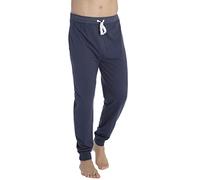 Pyjamahose TOM TAILOR "Cansas", Herren, Gr. 52L, N-Gr, blau (blau, dunkel, uni), Single Jersey, Obermaterial: 100% Baumwolle, unifarben, Basic schmal lang, Hosen Pyjamahose, Bindeband, Seitentaschen,