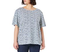 TOM TAILOR MY TRUE ME Damen Plussize T-Shirt mit Volantärmeln 1025175, 26597 - Blue Aquarelle Dots, 50 Große Größen