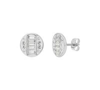 Tom Tailor Ohrstecker für Damen, Edelstahl, mit Preciosa, 11 mm, silber, Geschenkidee, Ohrschmuck, Damenschmuck, 2100677