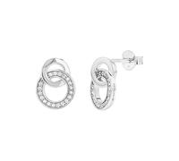 Paar Ohrstecker TOM TAILOR "Schmuck Geschenk Silber 925 Infinity Kreise", silberfarben, kristallweiß, kristallweiß, Ohrringe, Damen, Silber 925 (Sterlingsilber), mit Zirkonia (synth.) (28015702-0) sil