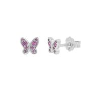 Tom Tailor Ohrstecker für Mädchen, Sterling Silber 925, mit Zirkonia, 6 mm, Schmetterling, silber, Geschenkidee, Ohrschmuck, Kinderschmuck, 2100600