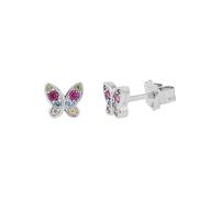 Tom Tailor Ohrstecker für Mädchen, Sterling Silber 925, mit Zirkonia, 6 mm, Schmetterling, silber, Geschenkidee, Ohrschmuck, Kinderschmuck, 2100600