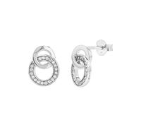 Paar Ohrstecker TOM TAILOR "Schmuck Geschenk Silber 925 Infinity Kreise", silberfarben, kristallweiß, kristallweiß, Ohrringe, Damen, Silber 925 (Sterlingsilber), mit Zirkonia (synth.) (28015702-0) sil