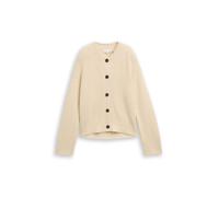 Strickjacke TOM TAILOR, Damen, Gr. L, sand stone beige melange, Strick, Obermaterial: 52% Viskose, 27% Polyester, 21% Polyamid, meliert, oversize normal, Rundhals, Rippbündchen, Strickjacken, mit Ripp