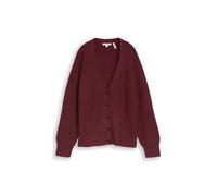 Tom Tailor - Oversize Cardigan mit V-Ausschnitt preppy plum melange - Gr. - XXXL