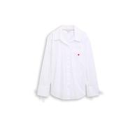 Tom Tailor - Oversize Hemdbluse mit Herz-Stickerei White - Gr. - 40