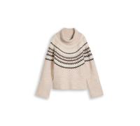 Tom Tailor - Oversize Norweger Strickpullover mit Wollanteil beige grey faire isle - Gr. - S