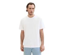 Tom Tailor T-Shirt mit Piqué-Struktur, Stretch Weiß XXXL