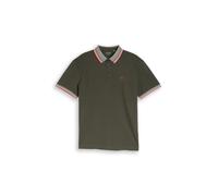Tom Tailor - Piqué Poloshirt mit Logo-Print deep leaf green - Gr. - XL