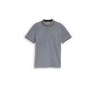 Tom Tailor - Piqué Poloshirt mit Logo-Print navy white two tone pique - Gr. - M