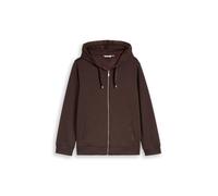 Kapuzensweatjacke TOM TAILOR PLUS, Damen, Gr. 50, braun (java schwarz braun), Sweatware, Obermaterial: 51% Polyester, 42% Viskose, 7% Elasthan, normal hüftbedeckend, Rundhals, Bündchen, Sweatjacken, a