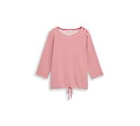 T-Shirt TOM TAILOR PLUS, Damen, Gr. 52, pink sanftes weiß regular stripe, Single Jersey, Obermaterial: 75% Baumwolle, 20% Polyester, 5% Elasthan, gestreift, loose fit normal, Rundhals, gerader Abschlu