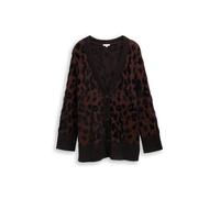 Tom Tailor - Plus Size - Loose Fit Cardigan mit Leo-Muster big brown leo design - Gr. - 52