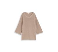 Tom Tailor - Plus Size - Loose Fit Strickpullover mit Lochmuster soft taupe grey - Gr. - 46