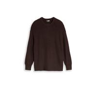 Tom Tailor - Plus Size - Oversize Strickpullover mit Rundhalsausschnitt java dark brown melange - Gr. - 44