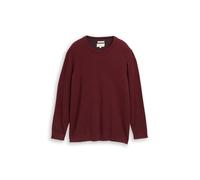 Tom Tailor - Plus Size - Strickpullover aus Baumwolle bordeaux melange - Gr. - 5XL