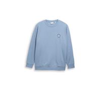 Tom Tailor - Plus Size - Sweatshirt mit Logo-Print faded denim blue - Gr. - 5XL