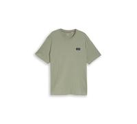 Tom Tailor - Plus Size - T-Shirt aus Baumwolle mit Logo-Badge greyish shadow olive - Gr. - 3XL