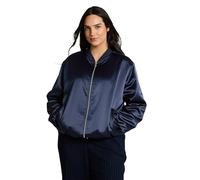 Blouson TOM TAILOR PLUS, Damen, Gr. 52, sky captain blau, Web, Obermaterial: 96% Polyester, 4% Elasthan. Futter: 100% Polyester, unifarben, lässig geschnitten hüftbedeckend, Rundhals, elastischer Bund
