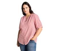 Tom Tailor Plus Klassische Bluse 100% Baumwolle gemustert Kurzarm Cozy Pink Gr. 52