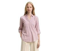 Shirtbluse TOM TAILOR PLUS, Damen, Gr. 50, rosa (wineberry rose), Web, Obermaterial: 100% Baumwolle, kariert, normal hüftbedeckend, V-Ausschnitt, Aufschlag, Blusen, mit aufgesetzten Brusttaschen (4913